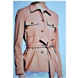 Lafayette 148 New York Belted Safari Jacket Sz-14 Clay